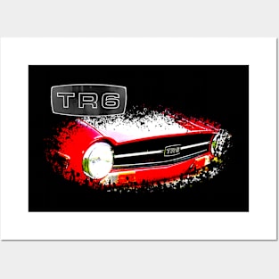 Triumph TR6 1970s British classic car elements with badge Posters and Art
